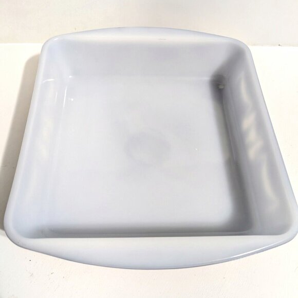 Vintage Glasbake J-247 Grecian Blue and White Milk Glass Baking Dish 9x9x2" VGC - Picture 4 of 9